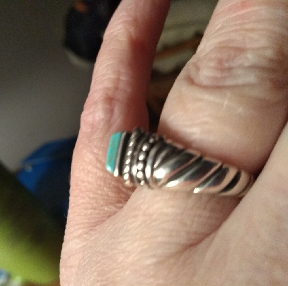 Turquoise ring sz 7 - Picture 4 of 5
